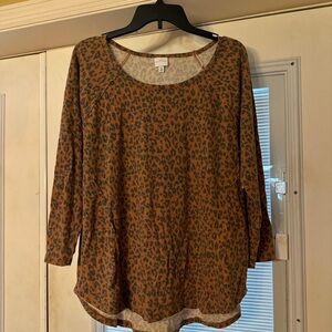 Leopard Print Long Sleeve Top